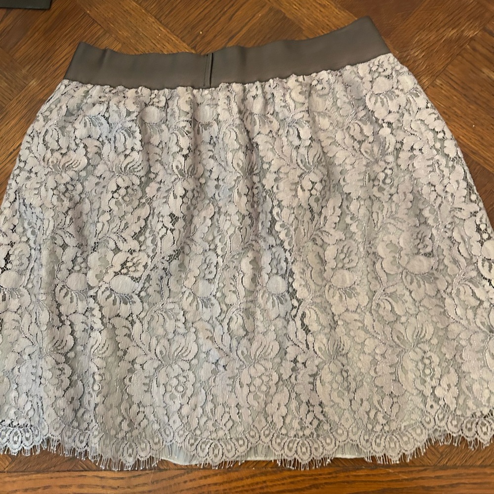 J. Crew Silver Lace Mini Skirt